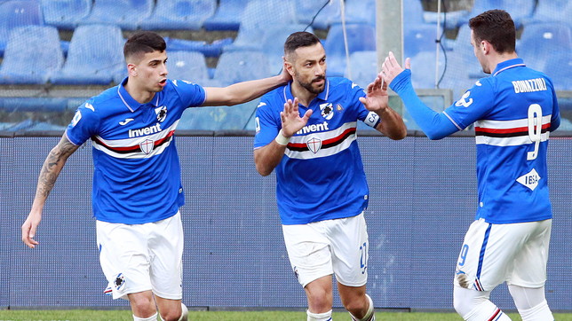 Quagliarella ribalta l'Hellas, per la Samp tre punti salvezza