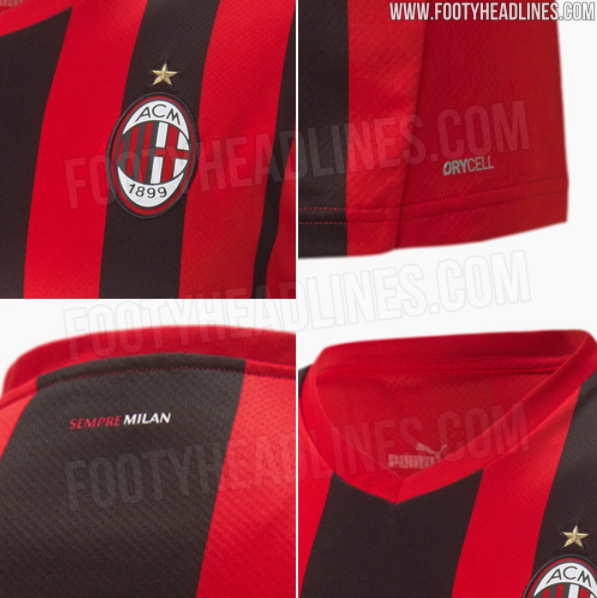 Il noto portale FootyHeadlines ha la nuova prima maglia che i giocatori del Milan indosseranno nella prossima stagione, la 2021/22. A cambiare &egrave; soprattutto il design delle strisce nere: saranno cinque, dalla pi&ugrave; ampia centrale a quelle pi&ugrave; strette laterali, mentre le sei rosse avranno tutte la stessa larghezza. Sul collo ci sar&agrave; la scritta "Sempre Milan" in rosso e bianco. Svelata anche la maglia del portiere, che conserver&agrave; il colore giallo fosforescente.<br /><br />
