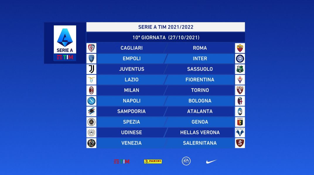 Calendario Campionato Di Calcio Serie A 2021 22