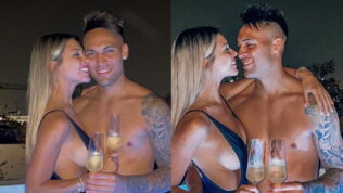 Agustina e Lautaro in love: brindisi in piscina