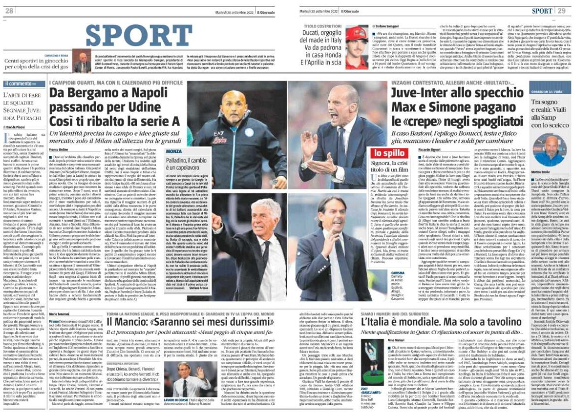 I giornali: 20 settembre