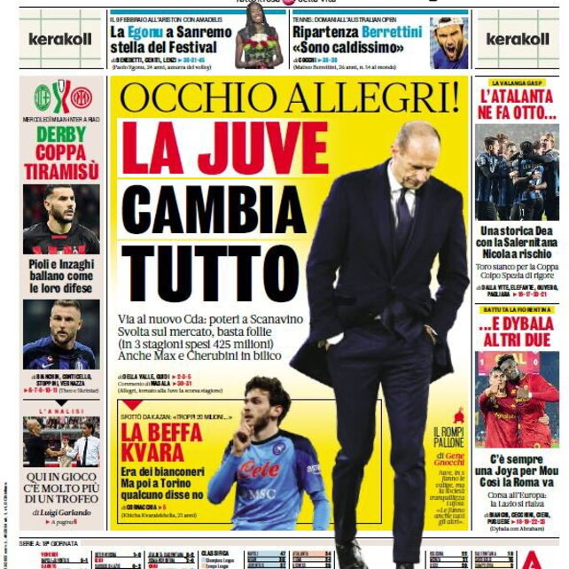 I giornali: 16 gennaio 2023