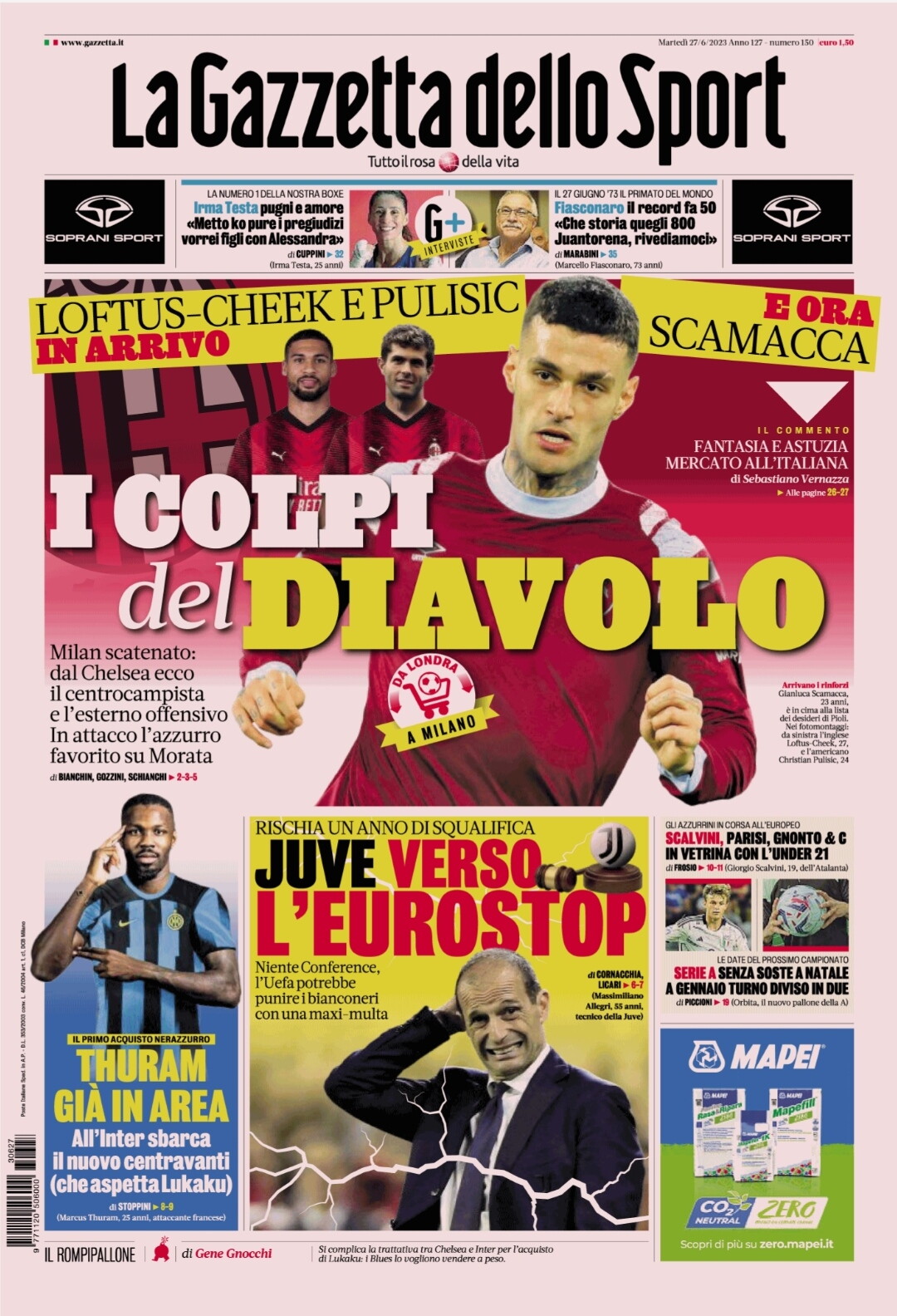 I Giornali Del 27 Giugno 2023