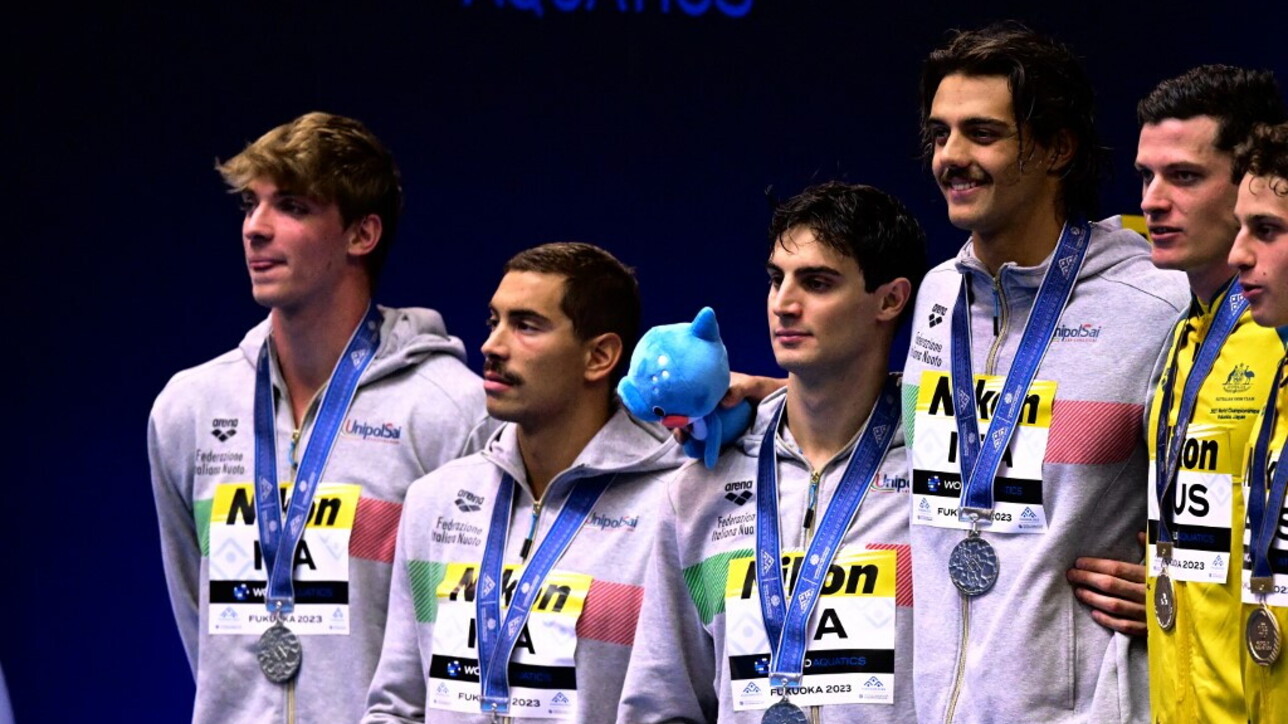 Mondiali di nuoto Italia d'argento nella staffetta 4x100 stile libero