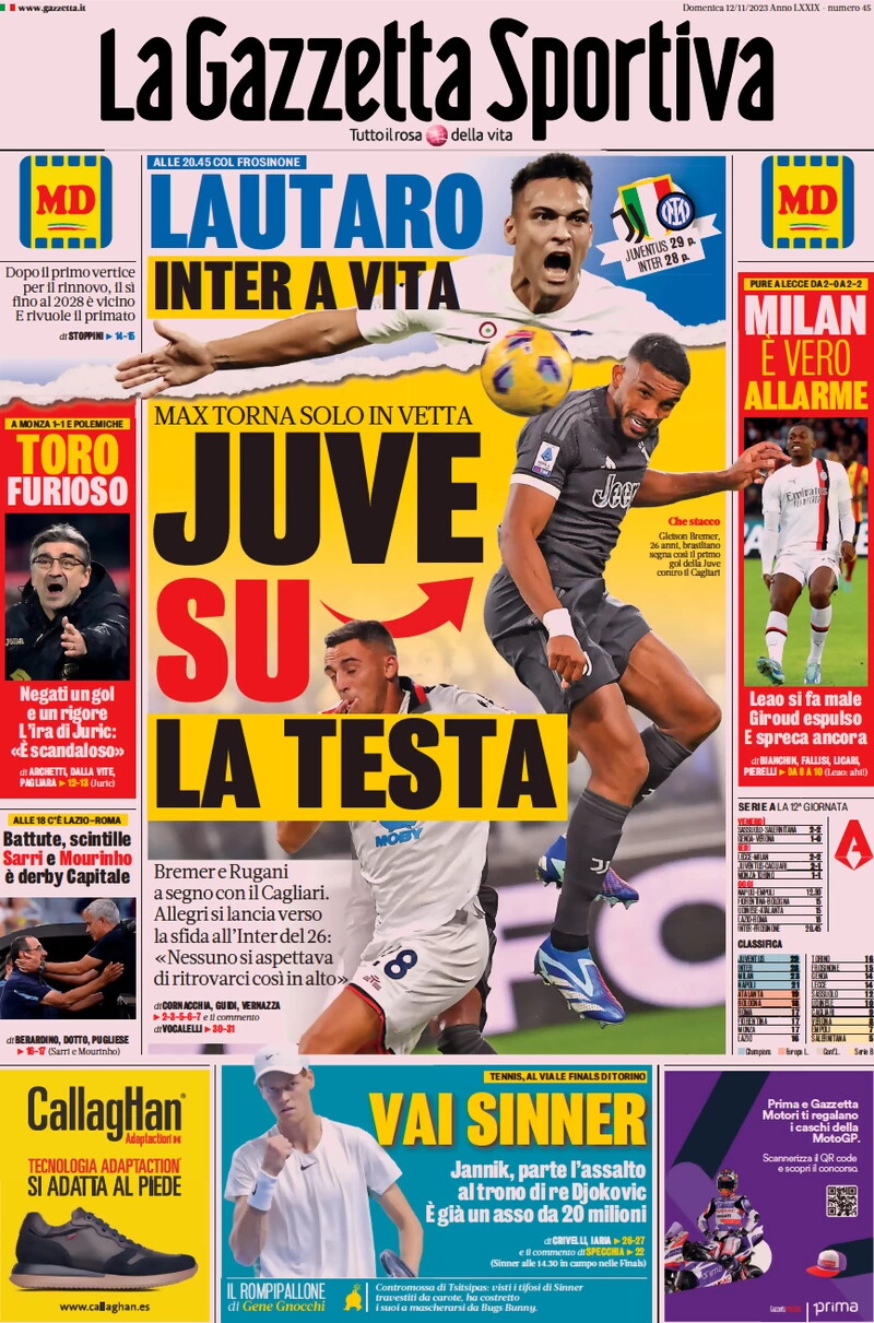 I Giornali Domenica 12 Novembre 2023 I giornali domenica 12 novembre 2023