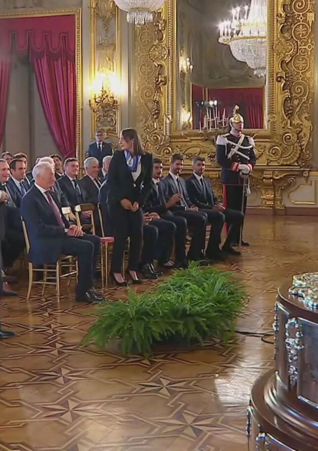 Azzurre e azzurre del tennis al Quirinale dal presidente Mattarella
