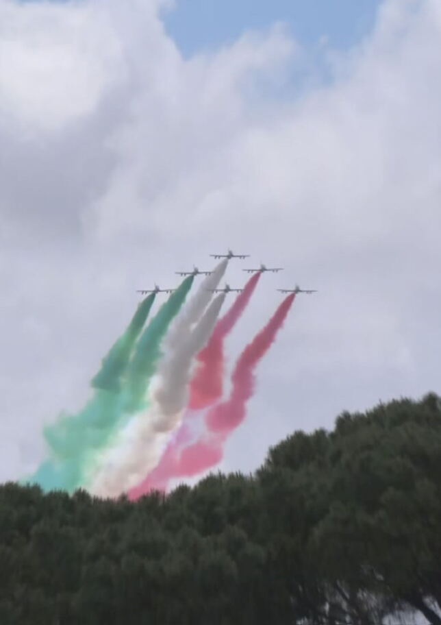 Frecce tricolare, spettacolo sul foro Italico