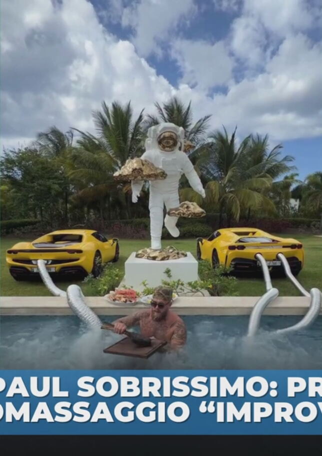 Jake Paul sobrissimo, improvvisa l'idromassaggio per il pranzo con le sue 2 supercar