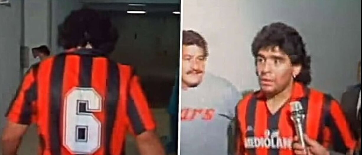 Quando Maradona indossò la 6 rossonera di Baresi: "È il massimo come difensore"