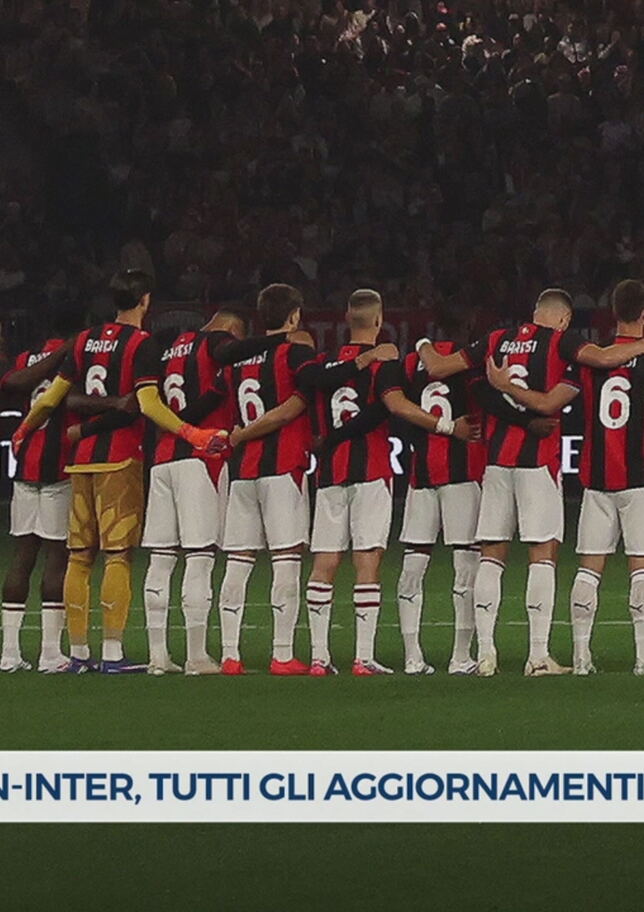 Milan-Inter, la maglia omaggio a Baresi, applausi a minuto 6