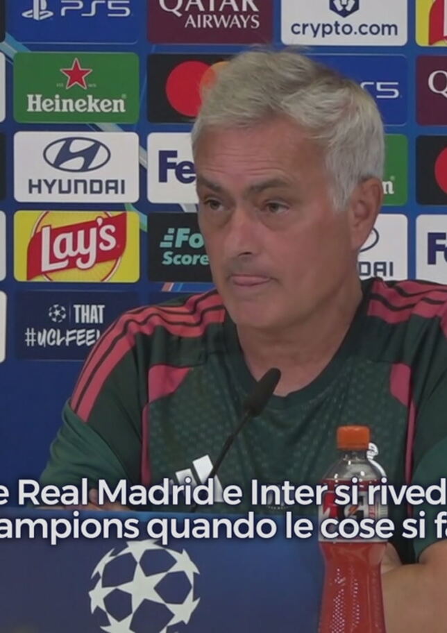 Mourinho: "Tanti assenti con l'Inter? Forse il calendario l'ha fatto un italiano…"