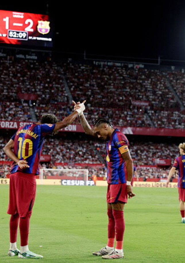 Il Barcellona e Raphinha sono implacabili, tripletta al Siviglia e Real Madrid a -6