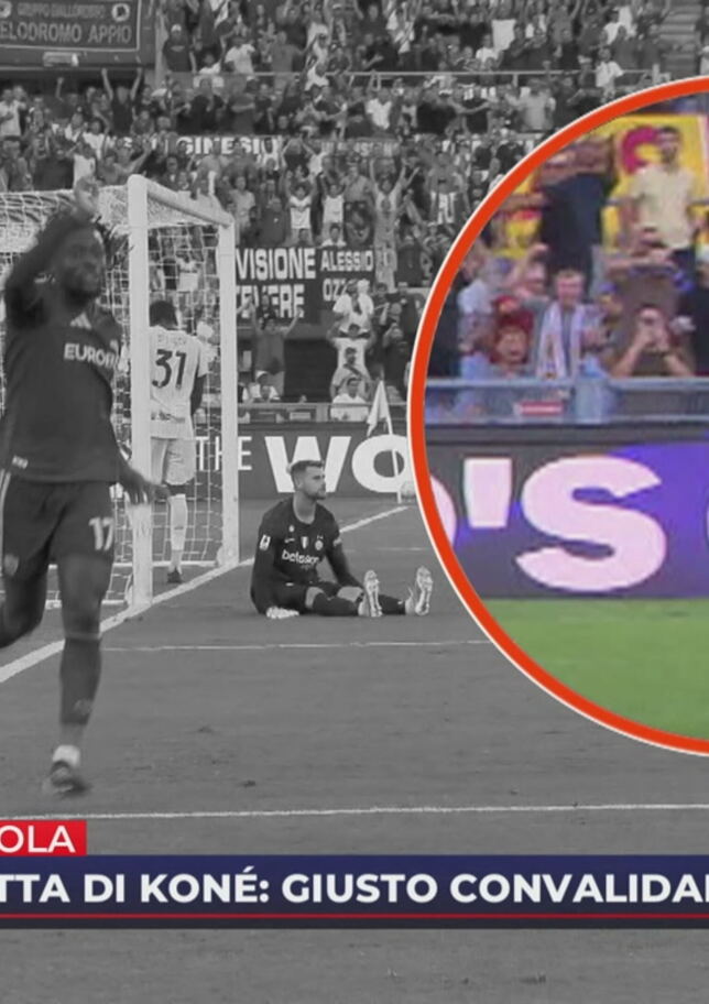 La moviola di Roma-Inter: giusto convalidare il gol di Koné?