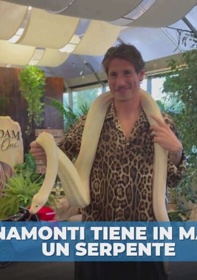Pinamonti senza paura: tiene in mano un serpente