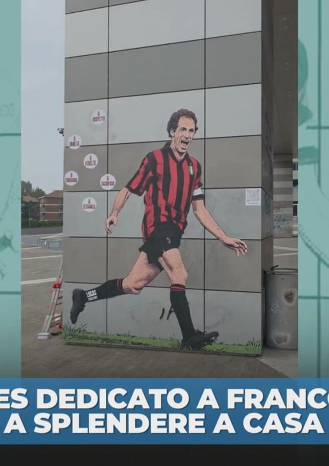 Casa Milan: ripristinato il murales dedicato a Franco Baresi