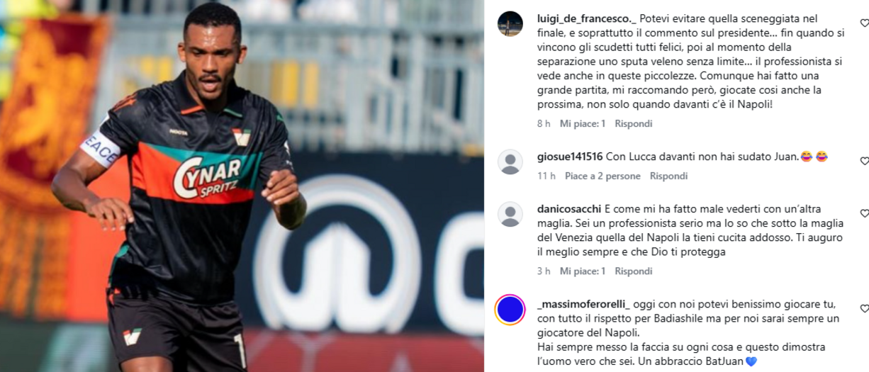 Napoli, i tifosi rimpiangono Juan Jesus che sui social attacca: "Per Manna e AdL ero troppo vecchio"